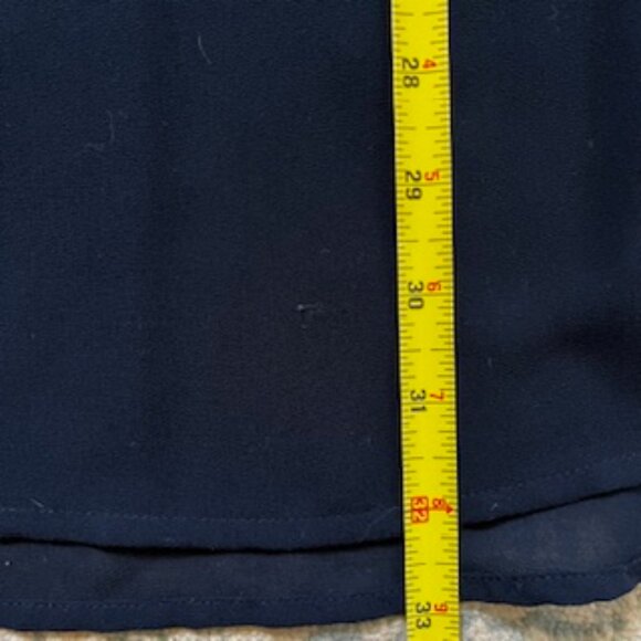 🧡 3/15 Mossimo Linen Blend Semi Sheer Gray Navy Long Sleeve Top Women's L/G - Picture 8 of 12